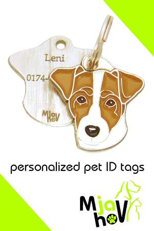 dog name id tag, jack russel personalized, engraved